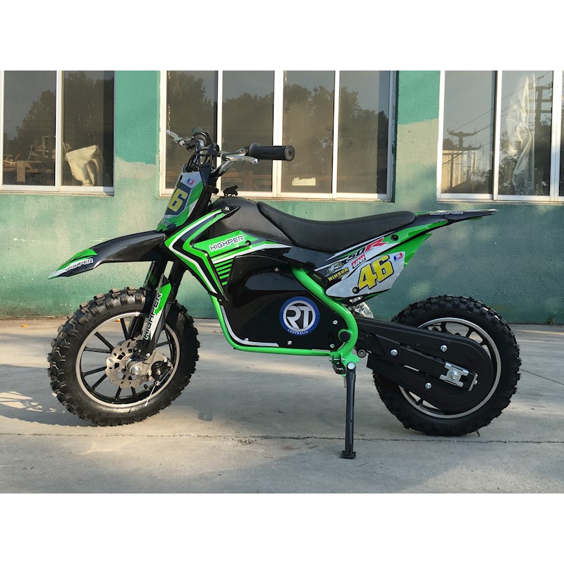 Green Electric Dirt Bike 36V 500 Watt 