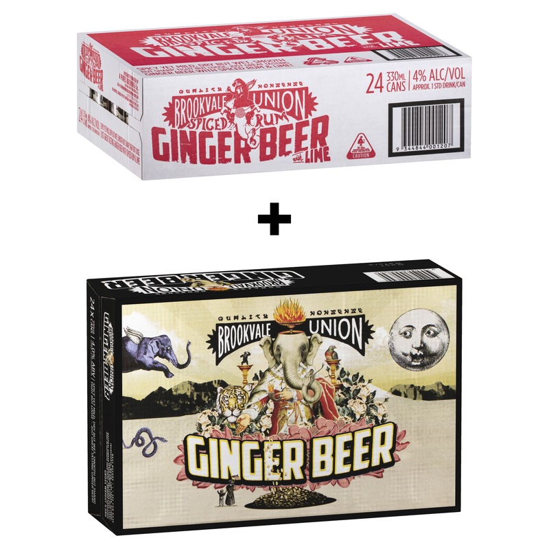 Buy Brookvale Union Ginger Beer 24 x 330mL + Brookvale Union Spice rum