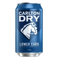 Carlton Dry, Low Carb & Full Strength Beer, Crisp & Refreshing Finish, Classic Australian Lager, 4.5% ABV, 375mL (Case of 30 Cans)