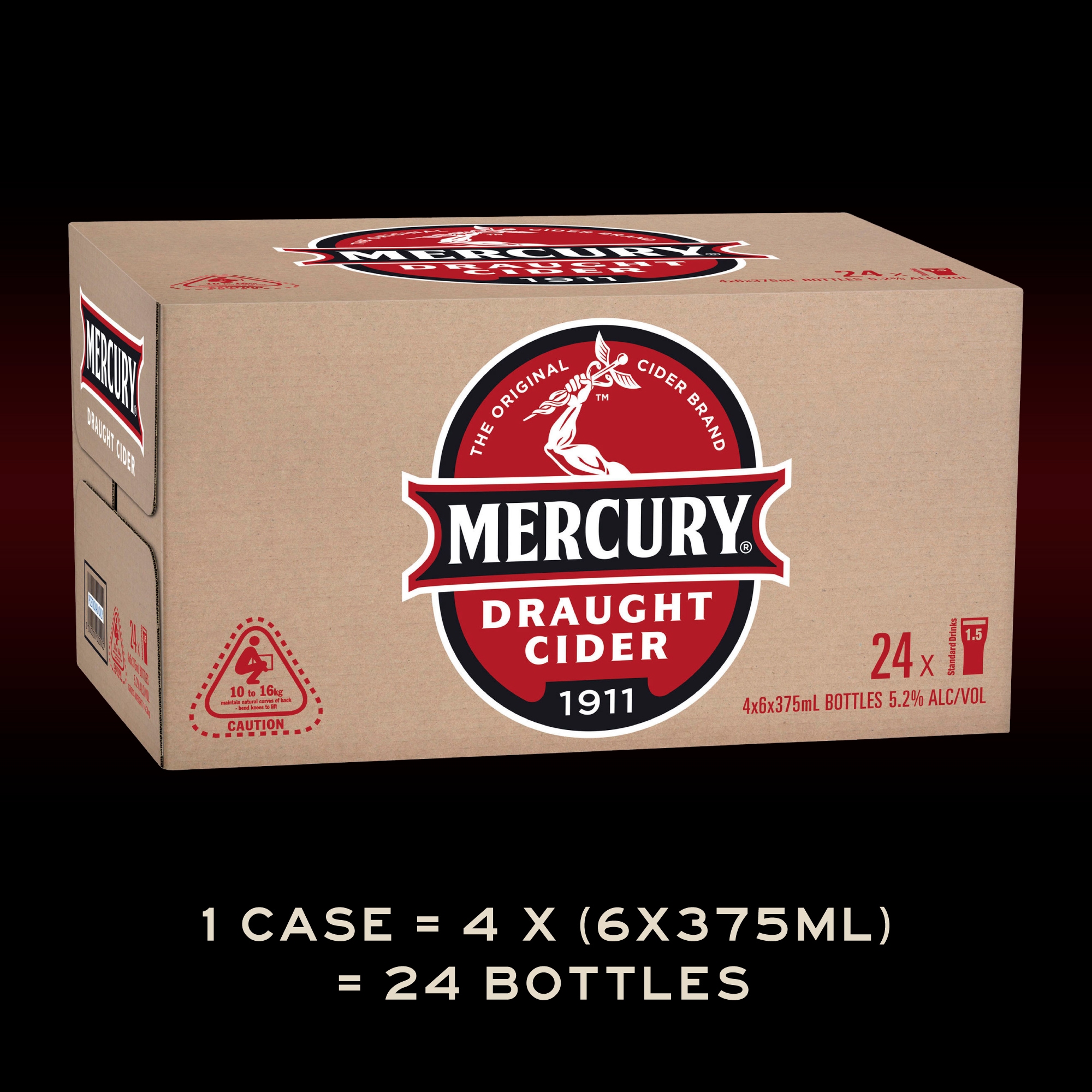 Buy Mercury Draught Cider Case 24 X 375mL Bottles - MyDeal