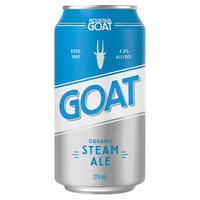 Mountain Goat Steam Ale, Crisp & Refreshing Beer, Organic Craft Beer, 4.5% ABV, 375mL (Case of 24 Cans)