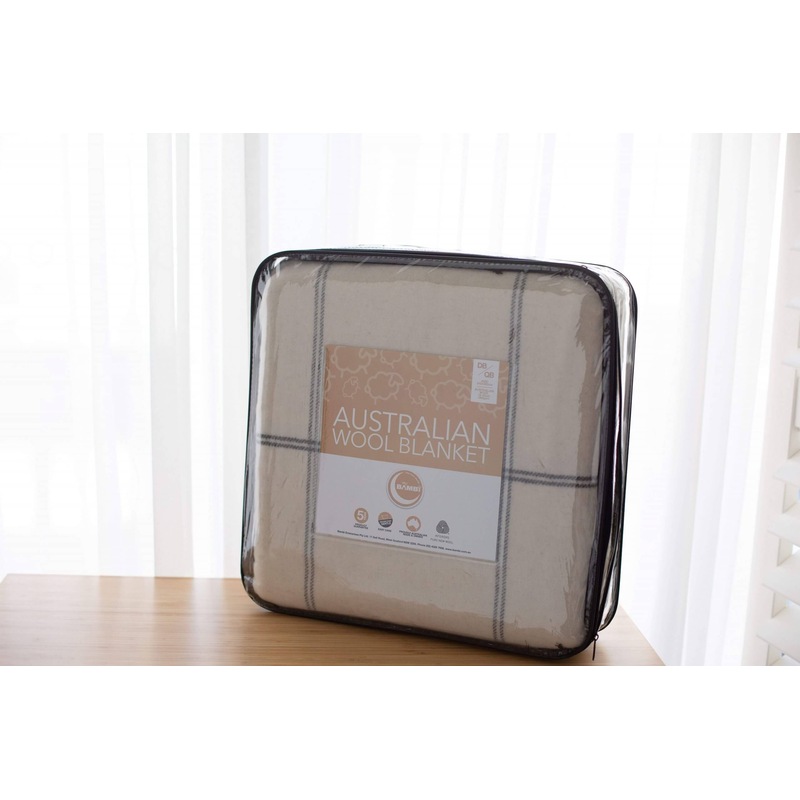 Buy Australian Made Wool Plaid Square Light Blankets by Bambi MyDeal