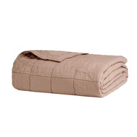 French Flax Linen Quilted Coverlet by Bambury
