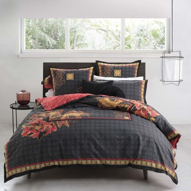 Buy Koi Black Quilt Cover Set By Logan & Mason MyDeal