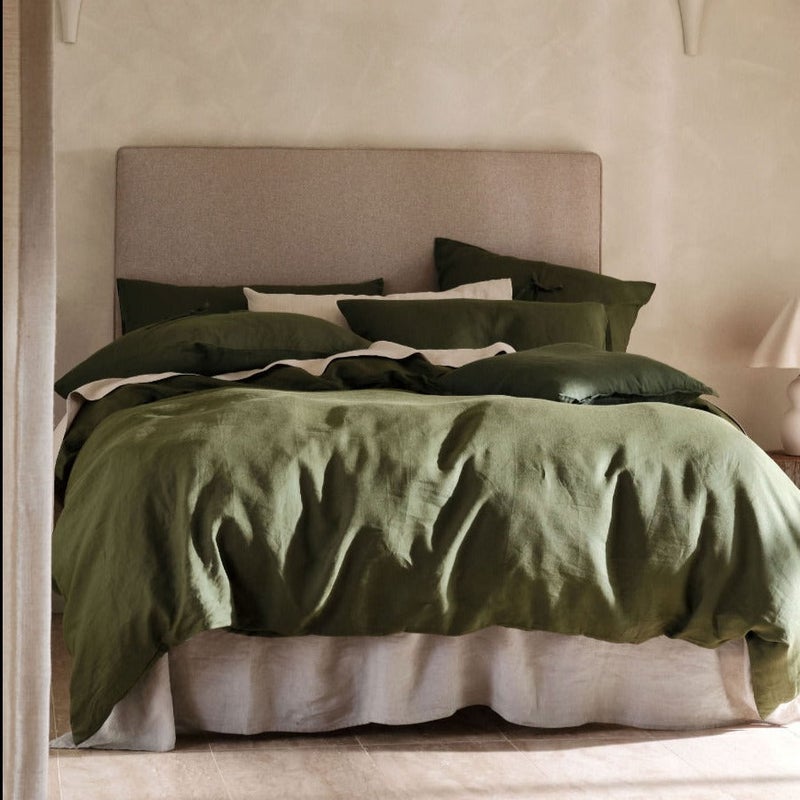 Buy Nimes Moss Linen QUILT COVER SET by Linen House - MyDeal