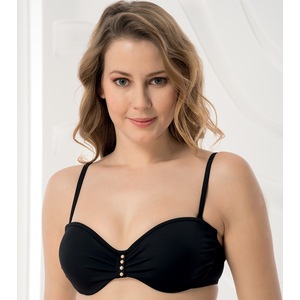 Aqua Perla Womens Florida Black Underwired Bikini Top