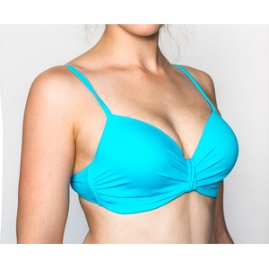 Aqua Perla Womens Ipanema Blue Underwired Bikini Top
