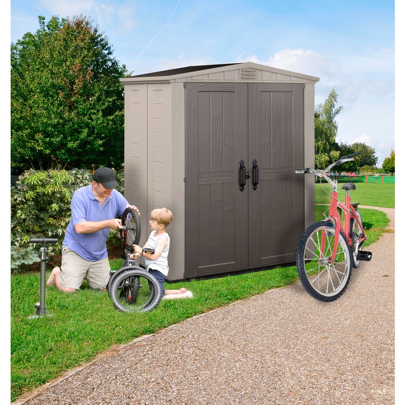 Buy KETER Factor 6x3 Outdoor Storage/Garden Shed (Taupe/Beige) MyDeal