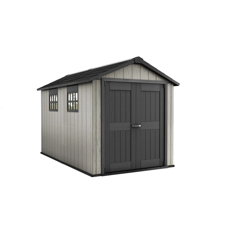 KETER Oakland 7511 Large Outdoor Storage/Garden Shed (Deco Grey/Anthracite)