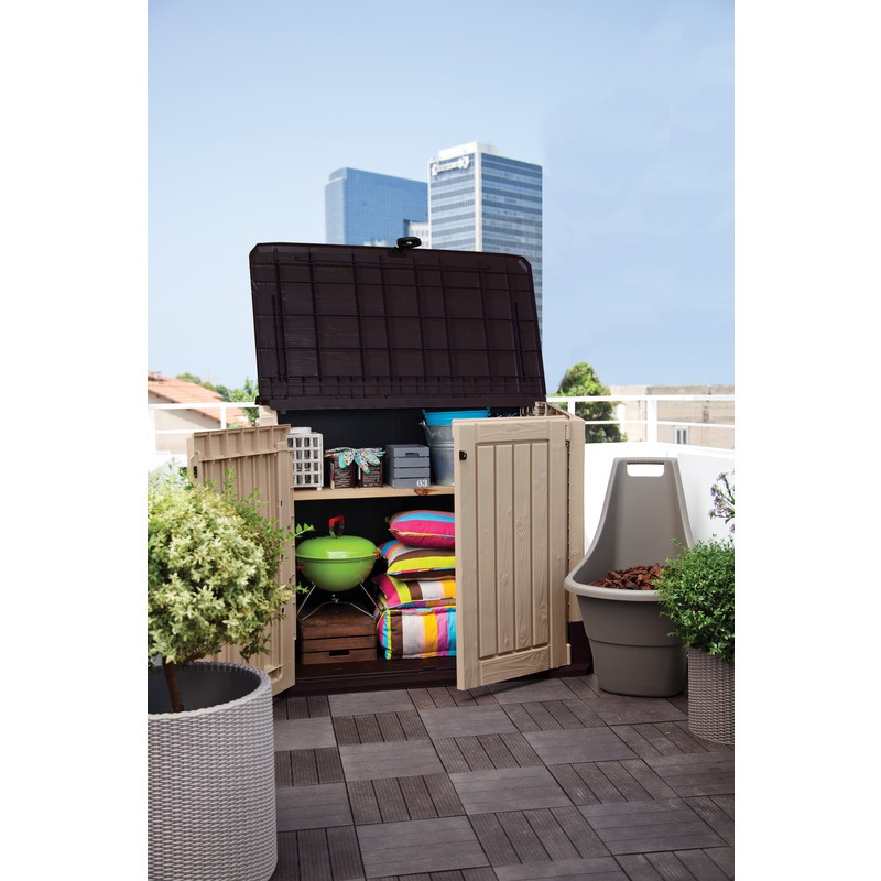 Buy KETER StoreItOut Midi Outdoor Storage/Wheelie Bin Shed (Taupe/Beige) MyDeal