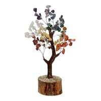 7 Chakra Mixed Crystal Gemstone Tree - SMALL - Brown Base - Crystal Healing