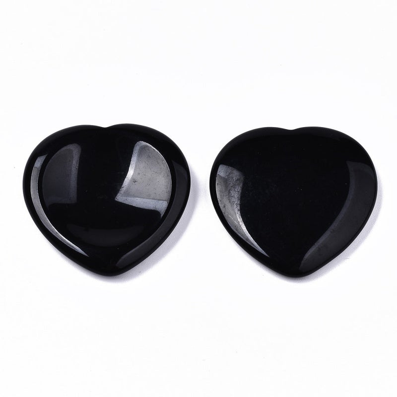 Buy Black Obsidian Heart Shaped Thumb Worry Stone 40mm - Grounding ...