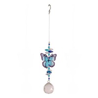 Blue Butterfly 25cm Crystal Suncatcher