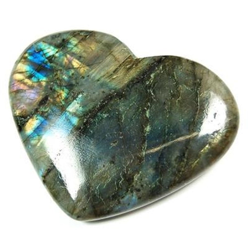 Labradorite (Brazil) Crystal Heart 30mm - Transformation, Anxiety, Depression and Protection - Crystal Healing