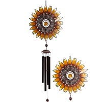 Sunflower Wind Chime - Metal Tubes - Feng Shui - Home Decor - 100 cm - Mothers Day Gift Idea