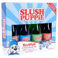 Slush Puppie - 4 Pack Syrups Blue Raspberry, Strawberry, Cola, Lemon/Lime 180ml