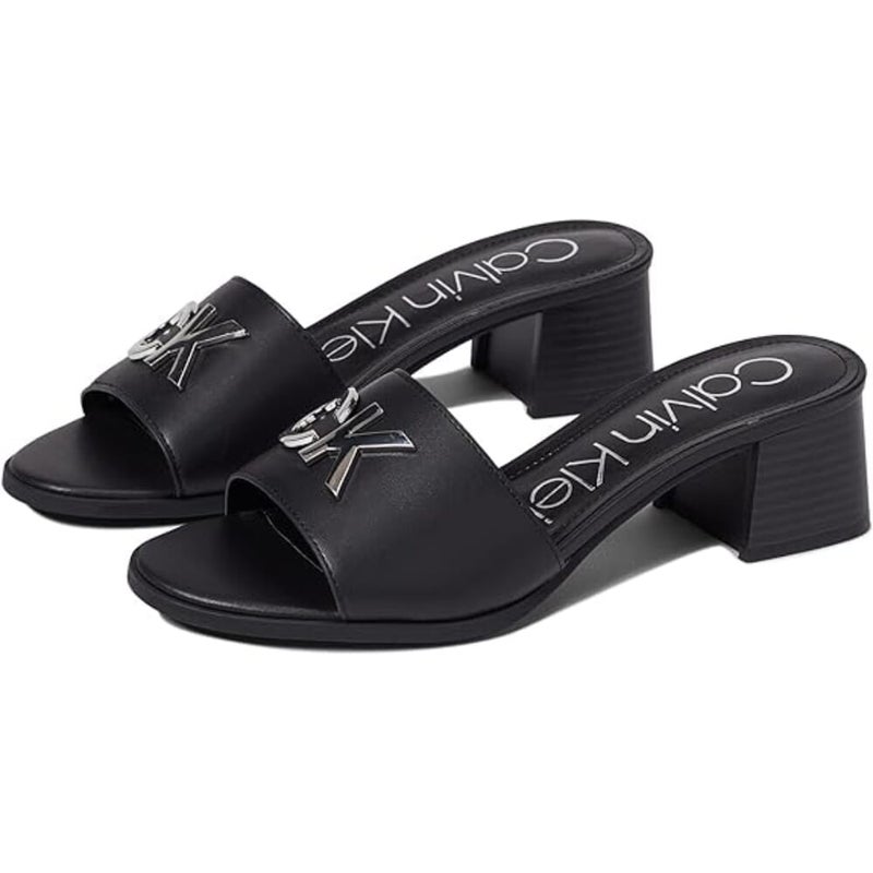 Buy Calvin Klein Audra Block Heel Sandals Black KCAUDRA/BLK Women's ...