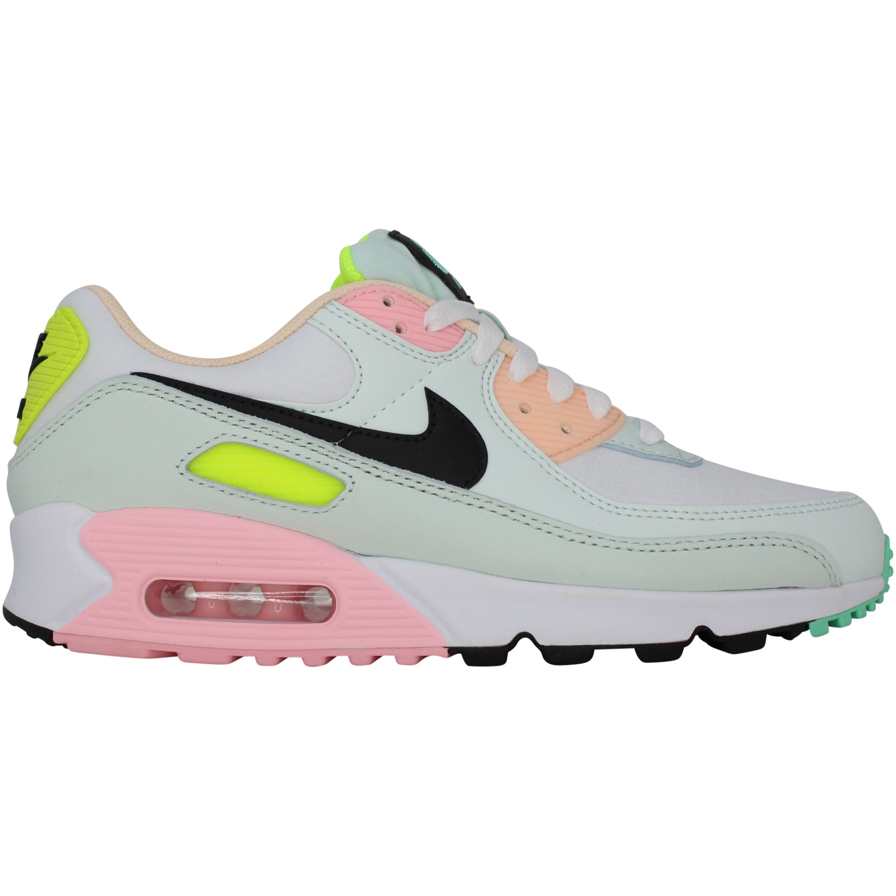 nike air max 90 white volt green glow