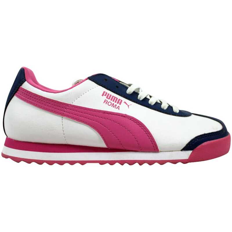 Puma Roma Basic Jr White/Pink-Dark Denim Grade-School 354259 09 Size 4 ...