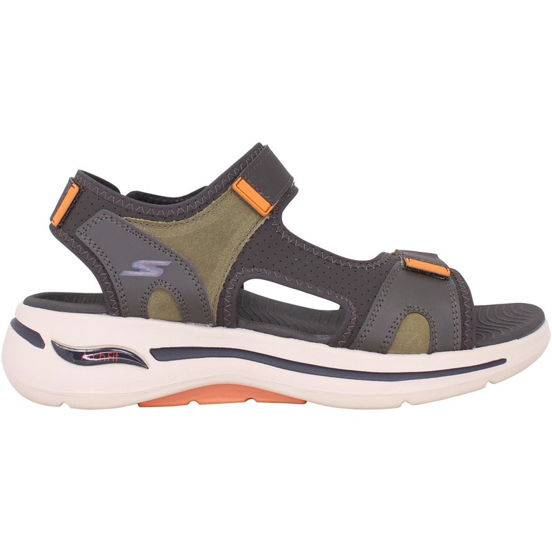 Buy Skechers Go Walk Arch Fit Sandal Olive/Orange 229021/OLOR Men's ...