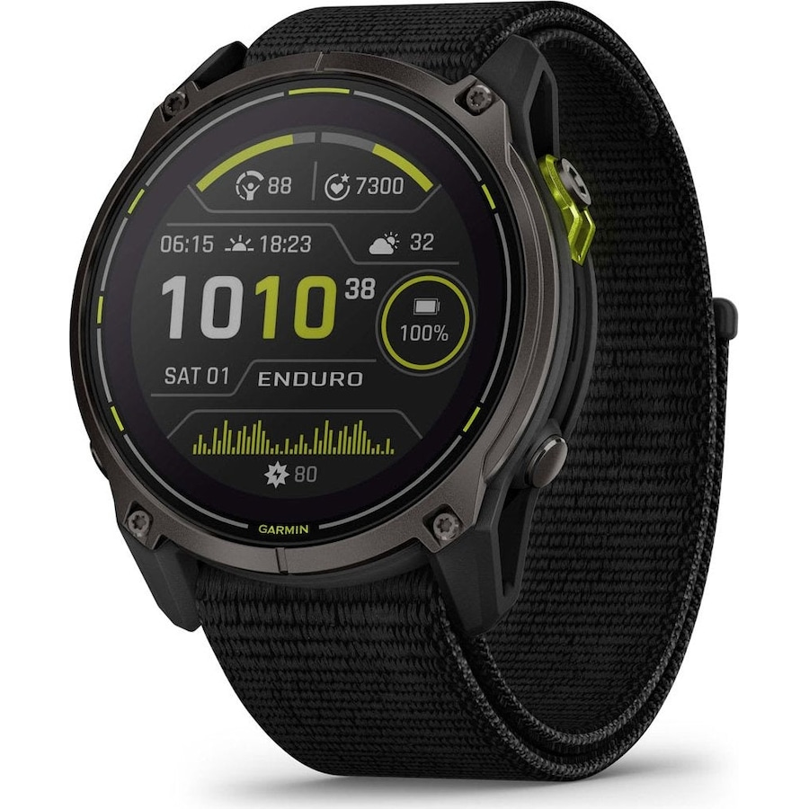 Garmin Enduro 3 – 51 mm Solar, Sapphire Carbon gray DLC titanium with black UltraFit nylon strap