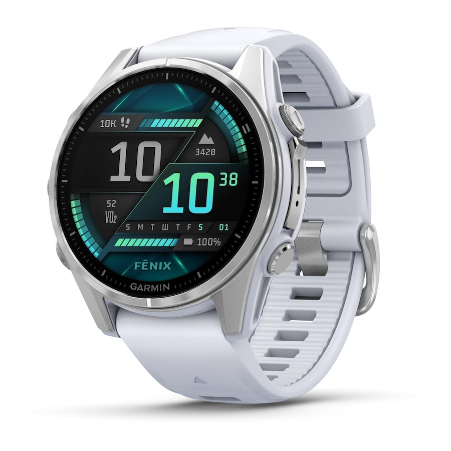 Garmin fenix 8 - 43mm AMOLED Silver with Whitestone band