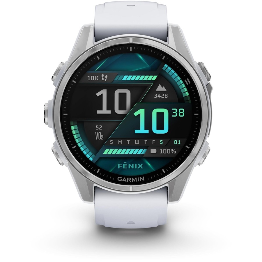 Garmin fenix 8 - 43mm AMOLED Silver with Whitestone band