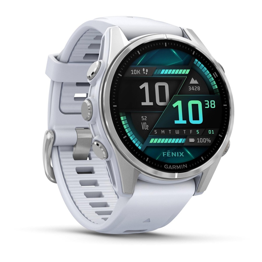 Garmin fenix 8 - 43mm AMOLED Silver with Whitestone band