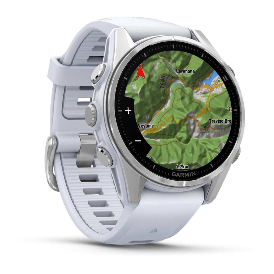 Garmin fenix 8 - 43mm AMOLED Silver with Whitestone band