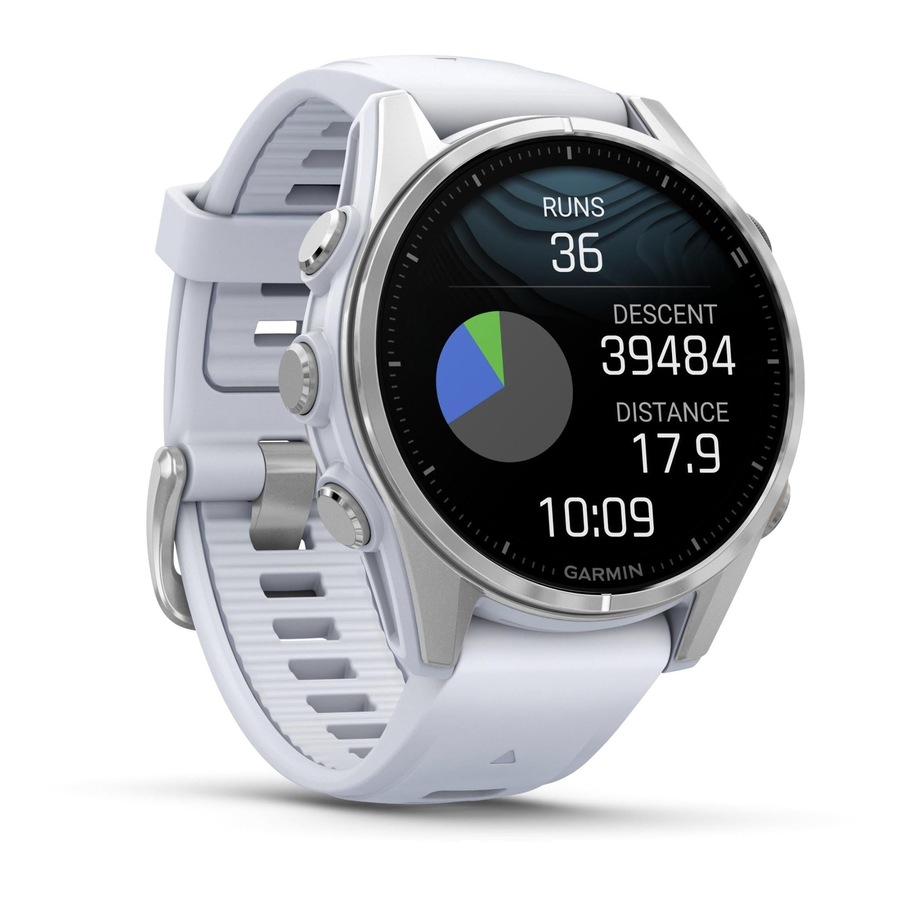 Garmin fenix 8 - 43mm AMOLED Silver with Whitestone band