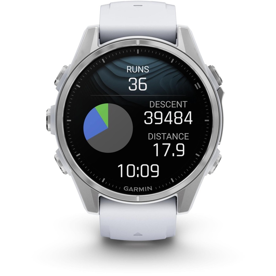 Garmin fenix 8 - 43mm AMOLED Silver with Whitestone band