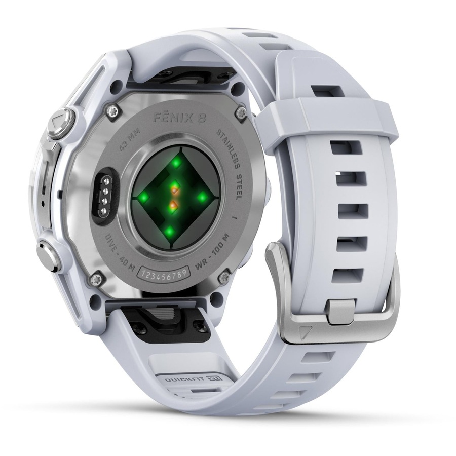 Garmin fenix 8 - 43mm AMOLED Silver with Whitestone band