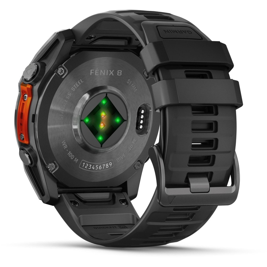 Garmin fenix 8 - 51mm AMOLED Slate gray with black silicone band