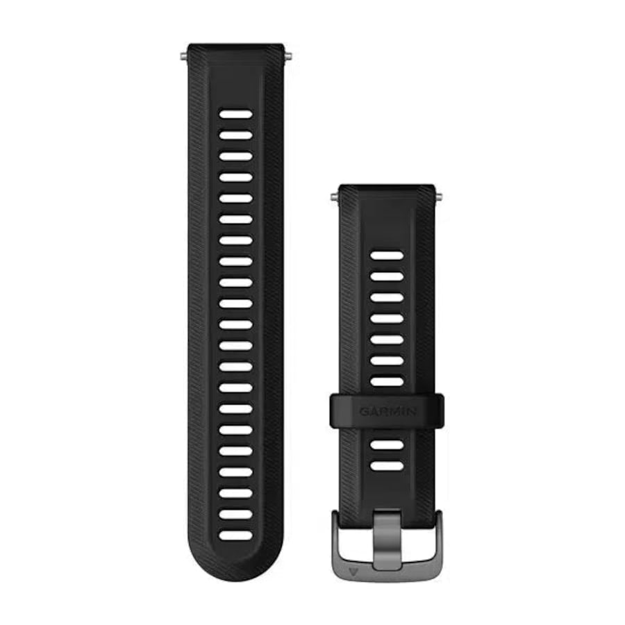Garmin Forerunner 22mm Watch Band - Black/Slate Silicone Band Ver2