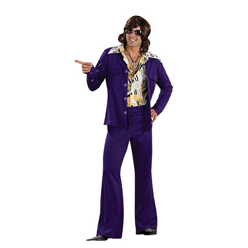 Buy 60s 70s Safari Suit Purple Adult Costume - MyDeal