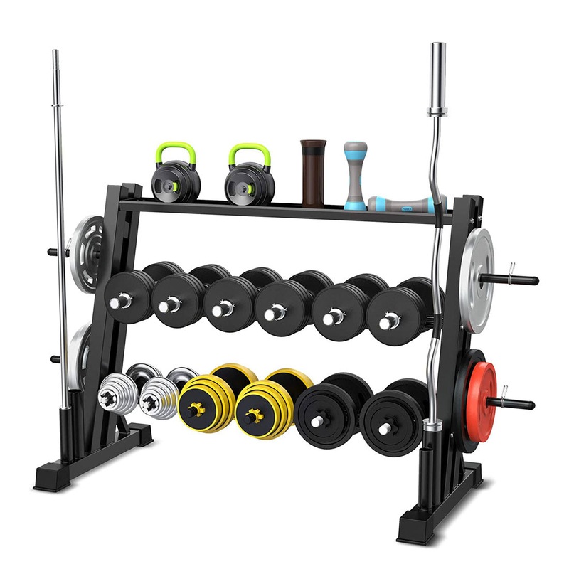 3Tier Weights and Barbell Storage Rack for Barbell, Dumbbells