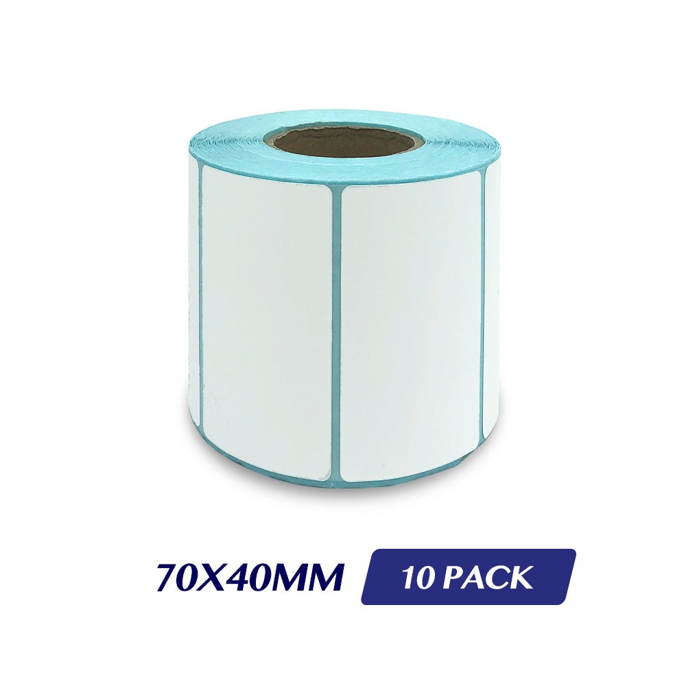 Direct Thermal Label Adhesive Labels Shipping Label Rolls - 70x40mm 800 Labels 10 Pack