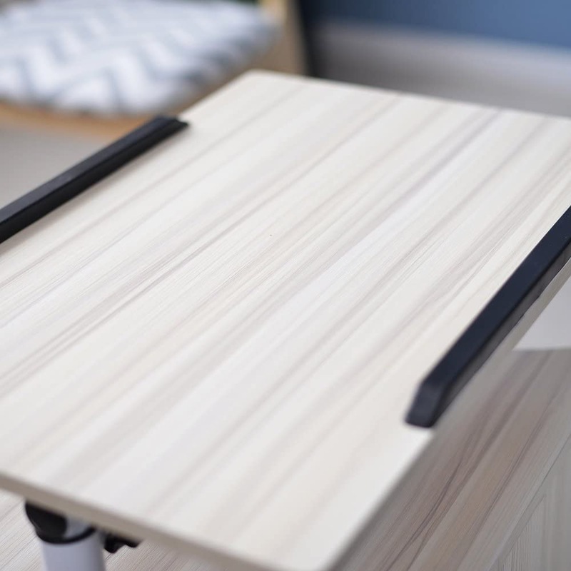 Multifunctional Height Adjustable Bedside Table Wooden Nightstand