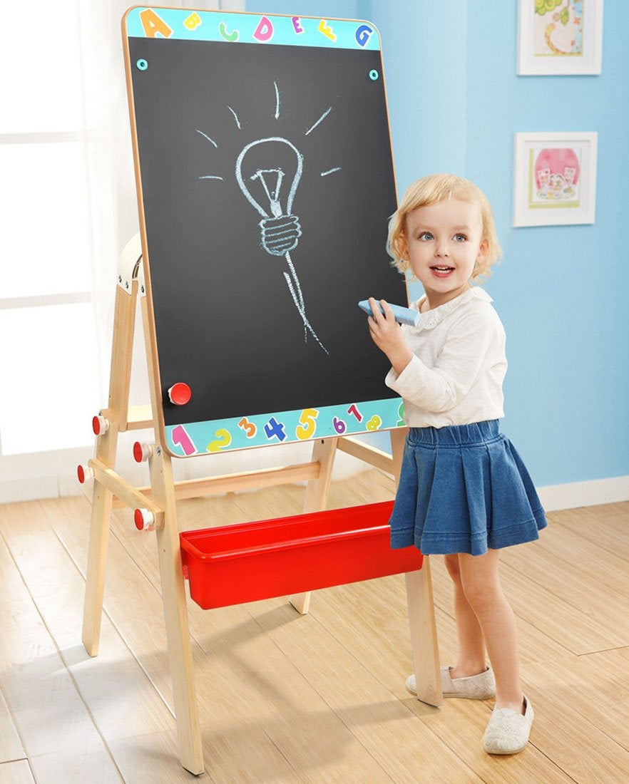kids easel with real chalkboard