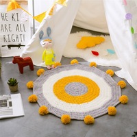 100% Handmade PomPom Acrylic Floor Rug Mat