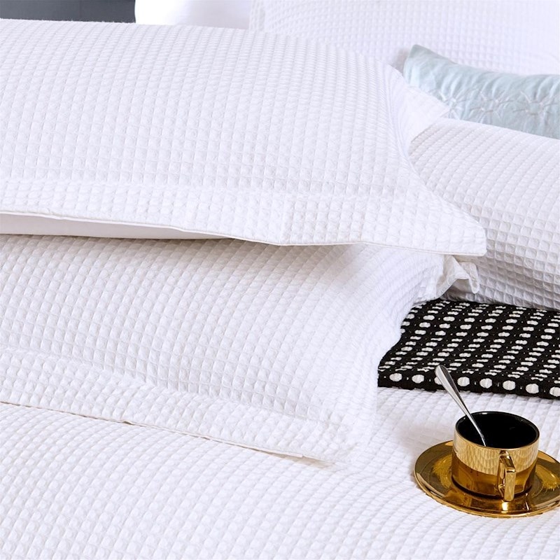 Buy 100 Premium Cotton White Large Chunky Waffle Quilt Cover Set MyDeal