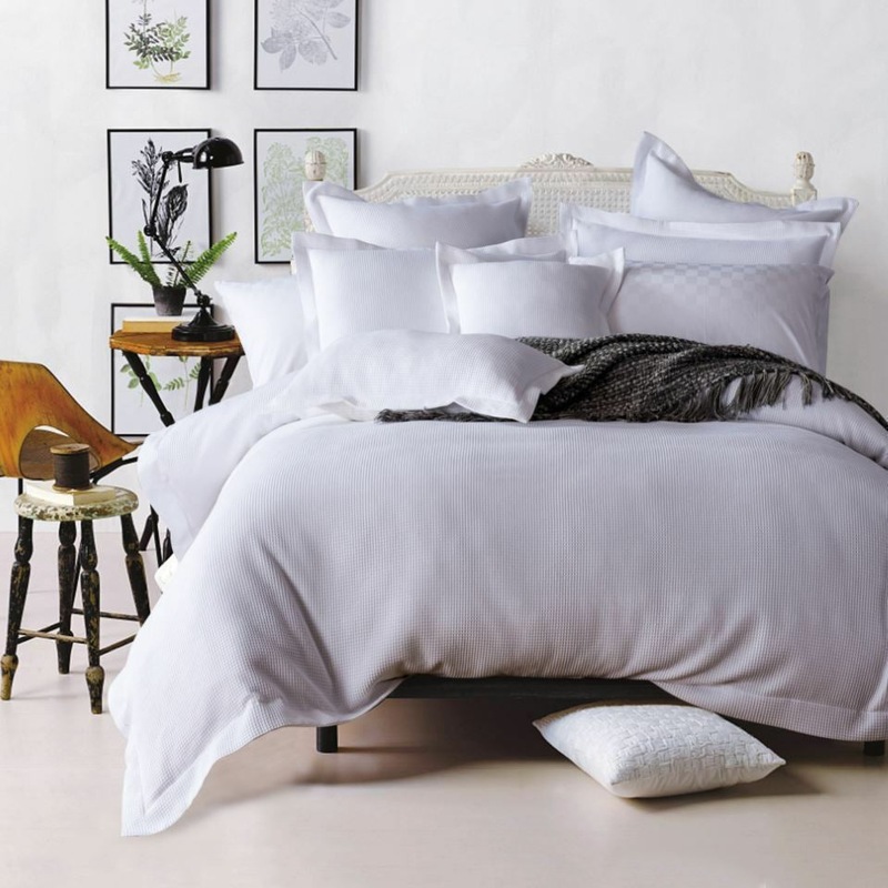 Buy 100 Premium Cotton White Waffle Quilt Cover Set 5cm Tailored edge