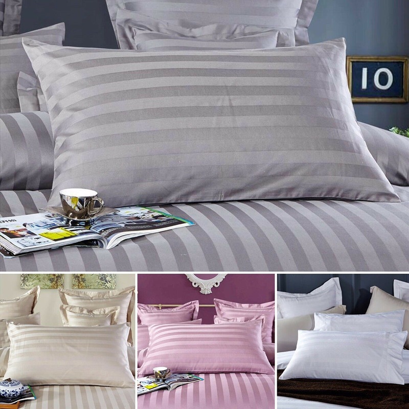 Buy A Pair of 100 cotton Pillowcases Sateen Striped Standard Pillow