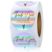 500 Pcs 3.8 cm Round Rainbow Thank You Stickers