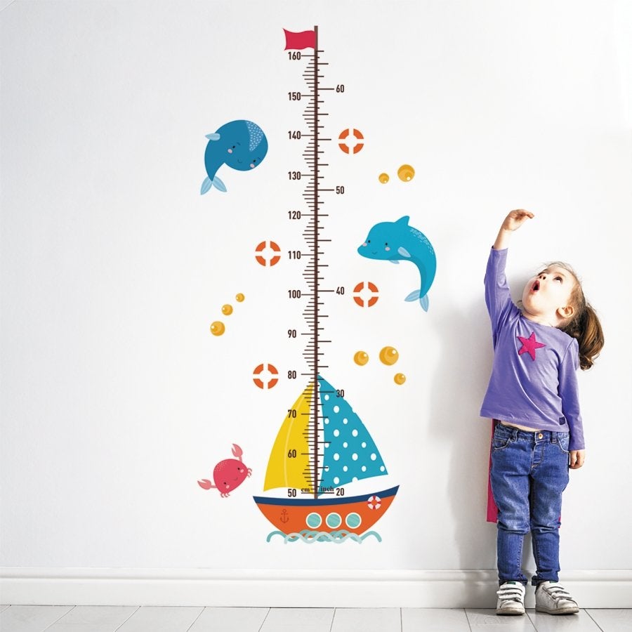 Sailboat Growth Chart Wall Stickers