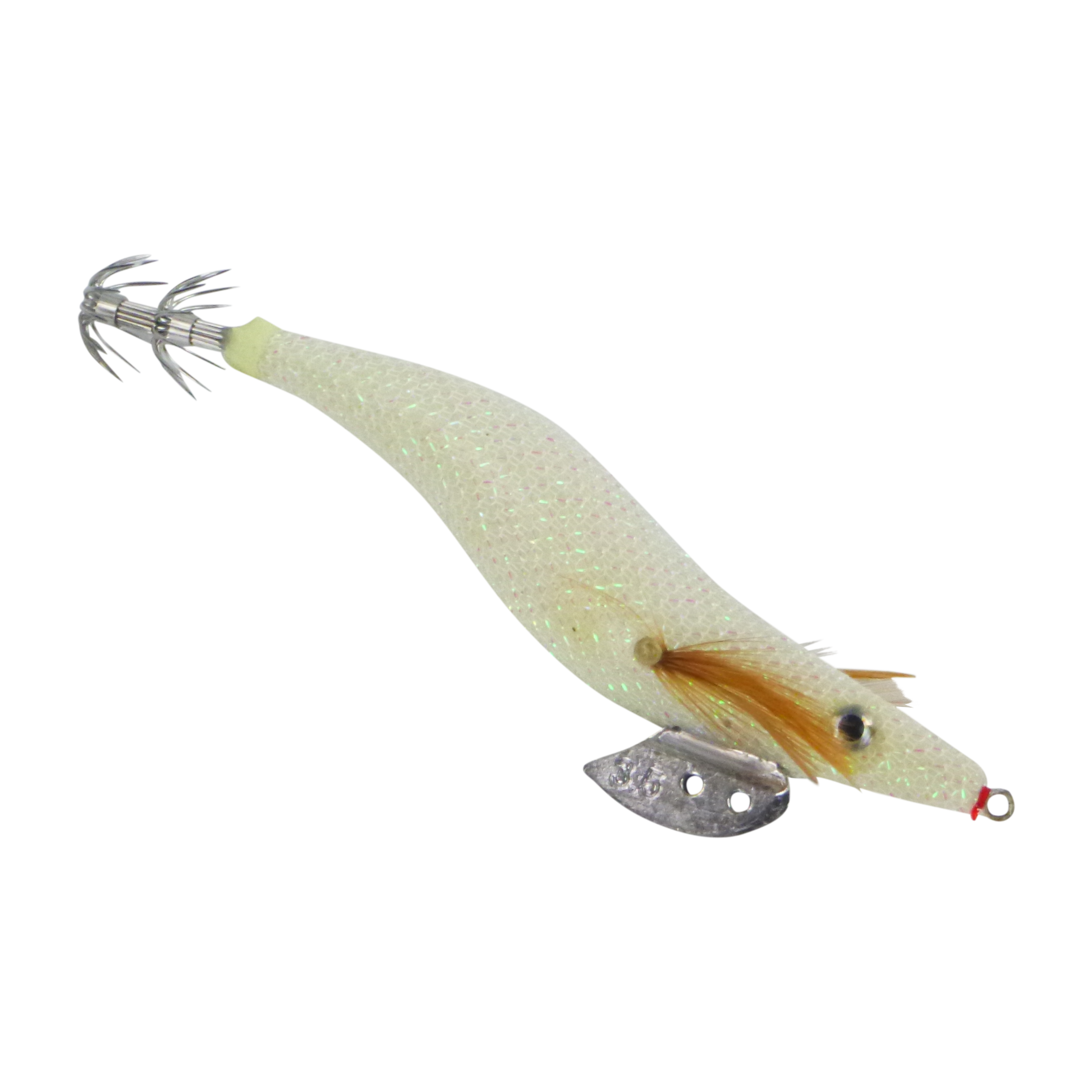 Finesse Rumoika Squid Jig, White Glow, size 3.5, 2 pack