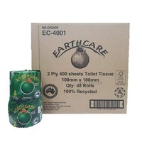 Earthcare Toilet Tissue 2ply 48 Rolls 100% Recycled Paper