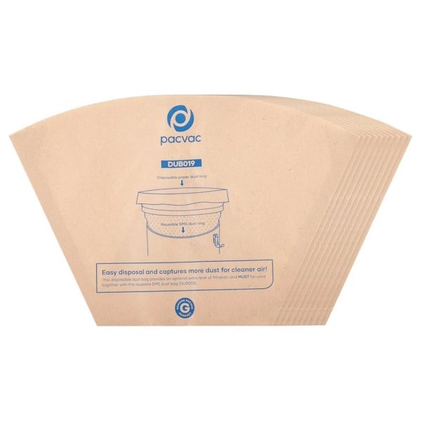 Pacvac Superpro 700 Disposable Vacuum Paper Dust 10 Bag 5L