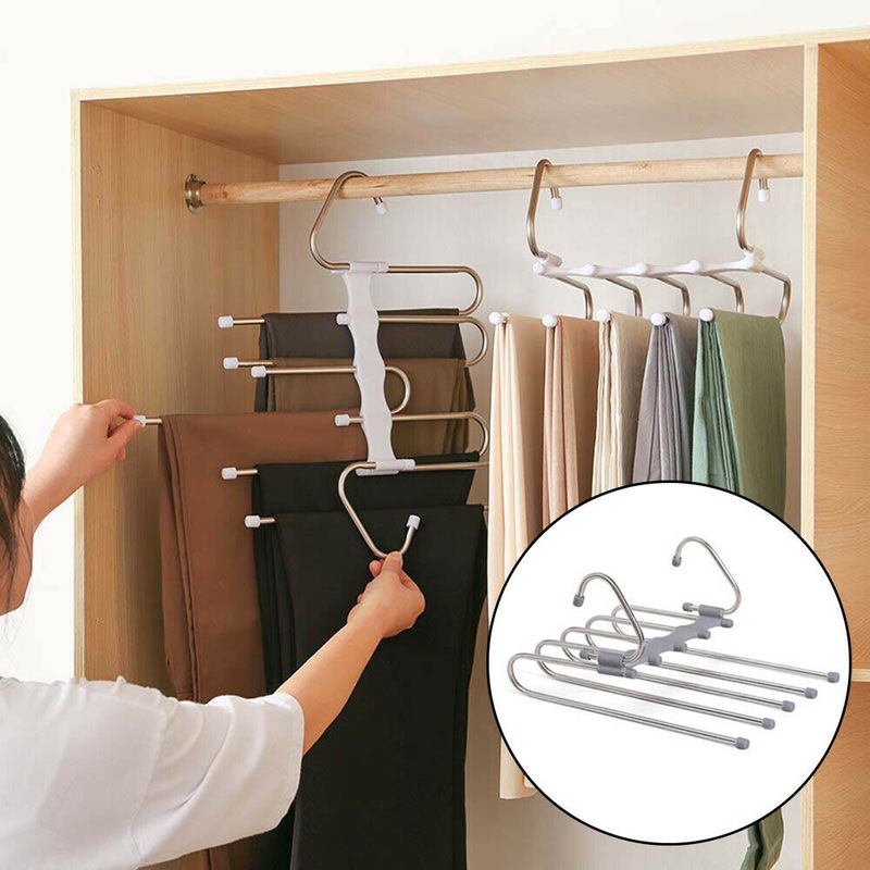 Buy 5 in 1 Multifunctional Pants rack StainlessSteel Wardrobe Magic