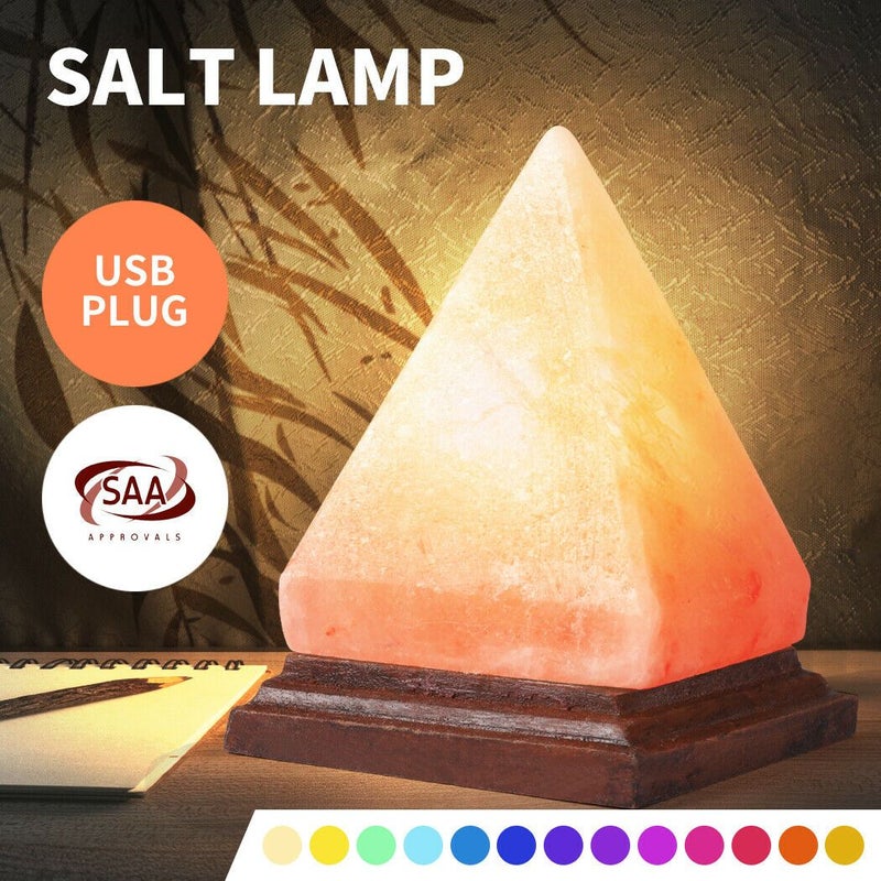 Salt Lamp Globes USB Himalayan Natural Crystal Rock Cord Night Light